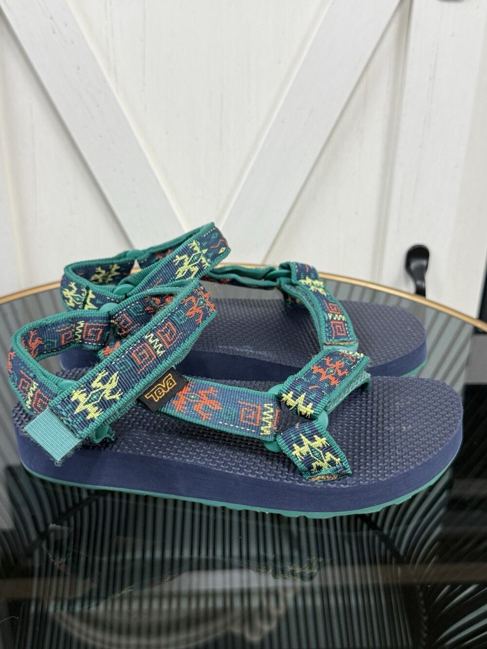 Teva Original Universal Unisex Kids Blue Strap Outdoor Hiking Sandals Size 13⁠